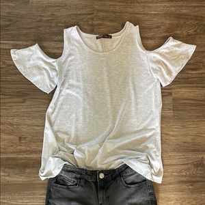 Women's Cold Shoulder Top - Gray